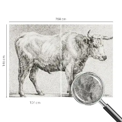 Papier peint photographique intissé Crayon Bull