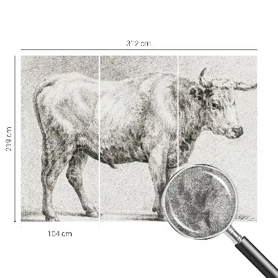 Papier peint photographique intissé Crayon Bull