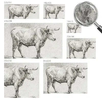 Papier peint photographique intissé Crayon Bull