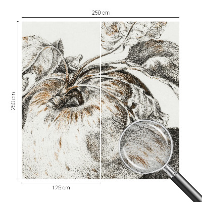Papier peint panoramique avec motif de feuilles de pommier