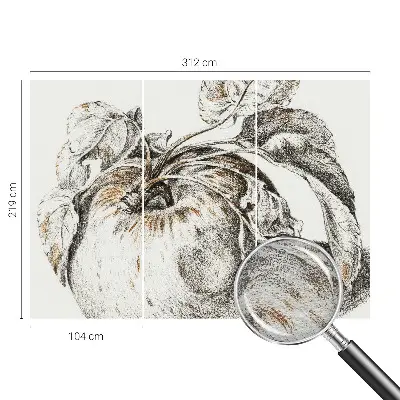 Papier peint photo imprimé sur tissu non tissé feuilles de pommier