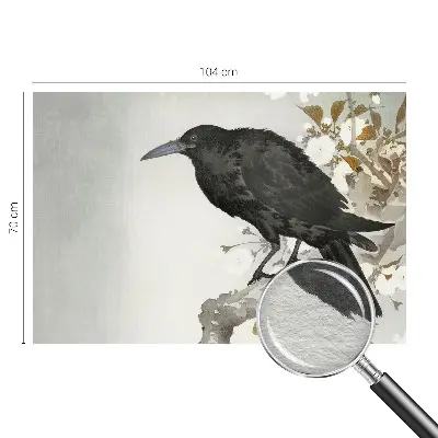 Papier peint intissé imprimé Corbeau dans les fleurs