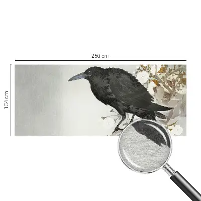 Papier peint intissé imprimé Corbeau dans les fleurs