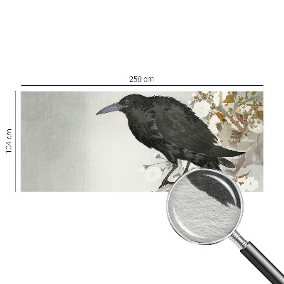 Tapisserie panoramique Havran v kvetoch