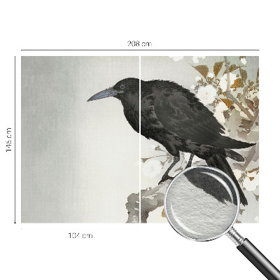 Tapisserie panoramique Havran v kvetoch