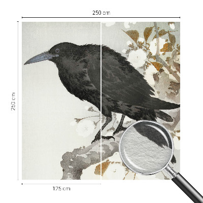 Tapisserie panoramique Havran v kvetoch