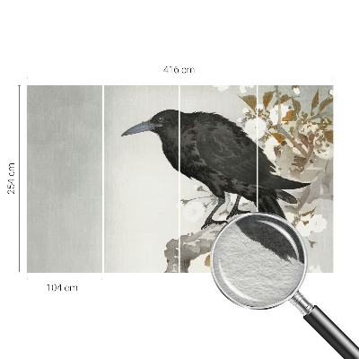 Tapisserie panoramique Havran v kvetoch