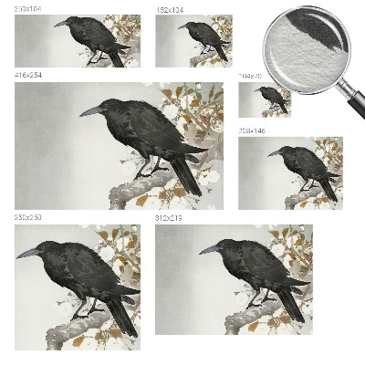 Tapisserie panoramique Havran v kvetoch