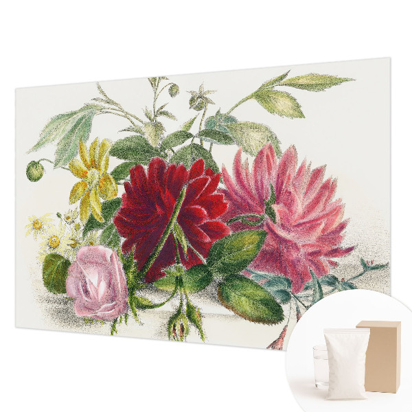Papier peint panoramique chambre avec un motif de bouquet de fleurs