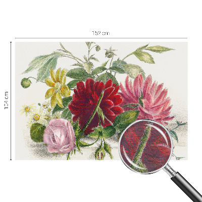 Papier peint panoramique chambre avec un motif de bouquet de fleurs