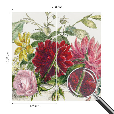 Papier peint panoramique chambre avec un motif de bouquet de fleurs