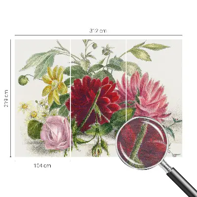 Papier peint photo sur tissu non tissé bouquet de fleurs