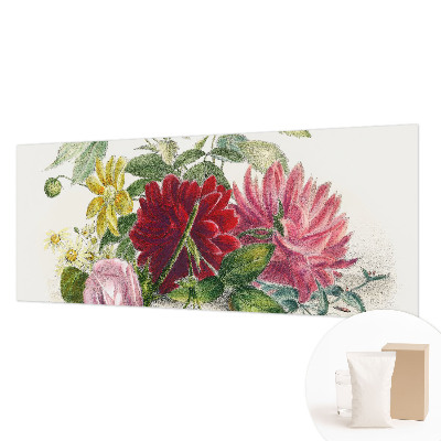 Papier peint panoramique chambre avec un motif de bouquet de fleurs