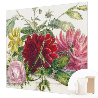 Papier peint panoramique chambre avec un motif de bouquet de fleurs