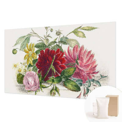 Papier peint panoramique chambre avec un motif de bouquet de fleurs