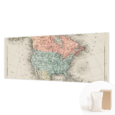 Papier peint panoramique chambre adulte avec un motif de carte historique