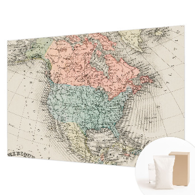 Papier peint panoramique chambre adulte avec un motif de carte historique