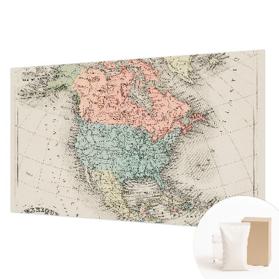 Papier peint panoramique chambre adulte avec un motif de carte historique