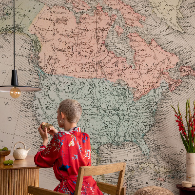 Papier peint panoramique chambre adulte Historická mapa