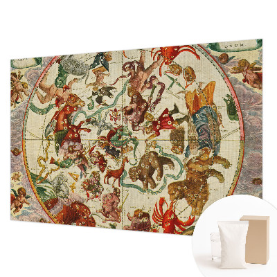 Papier peint panoramique moderne avec un motif de compositions étoilées