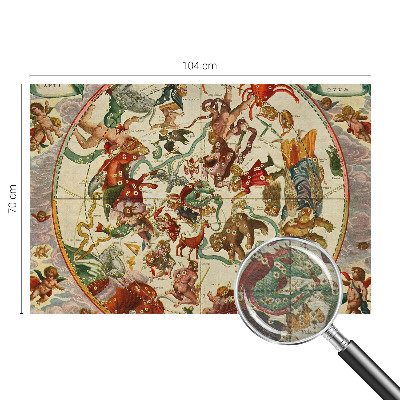 Papier peint panoramique moderne avec un motif de compositions étoilées