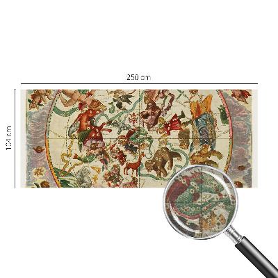 Papier peint panoramique moderne avec un motif de compositions étoilées