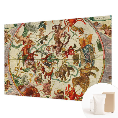 Papier peint panoramique moderne avec un motif de compositions étoilées