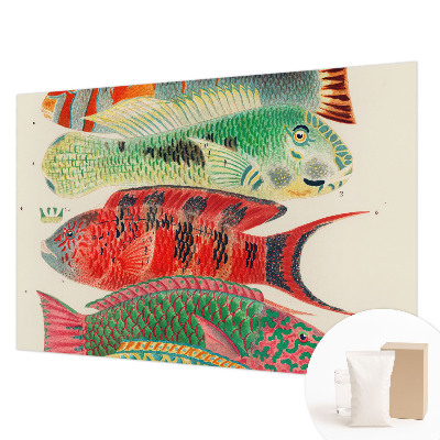 Papier peint panoramique facile à poser avec un motif de poissons exotiques