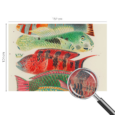 Papier peint panoramique facile à poser avec un motif de poissons exotiques