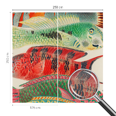 Papier peint panoramique facile à poser avec un motif de poissons exotiques