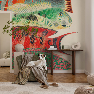 Papier peint panoramique facile à poser Exotické ryby