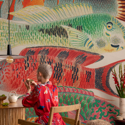 Papier peint panoramique facile à poser Exotické ryby