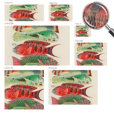 Papier peint panoramique facile à poser avec un motif de poissons exotiques