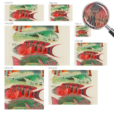 Papier peint photo sur tissu non tissé Poissons exotiques
