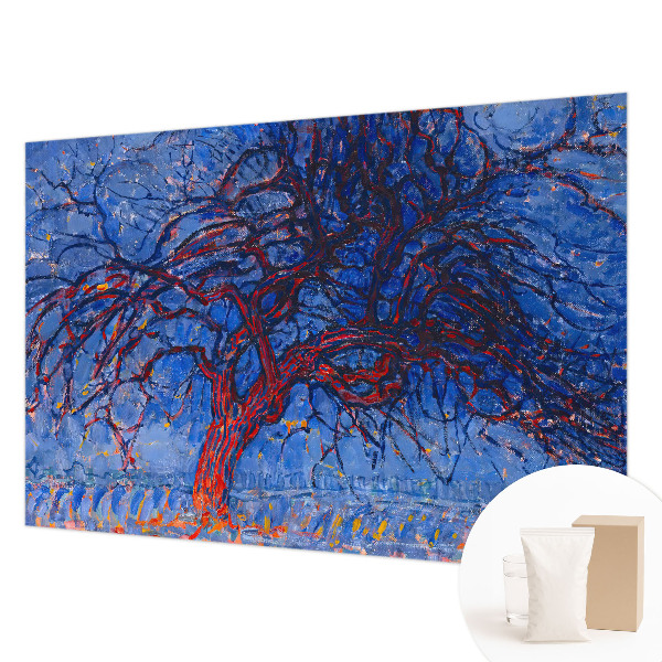 Poster mural panoramique avec un motif d'arbre en flammes