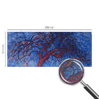 Poster mural panoramique avec un motif d'arbre en flammes