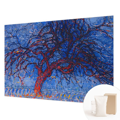 Poster mural panoramique avec un motif d'arbre en flammes