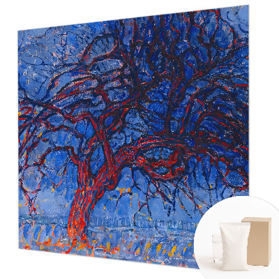 Poster mural panoramique avec un motif d'arbre en flammes