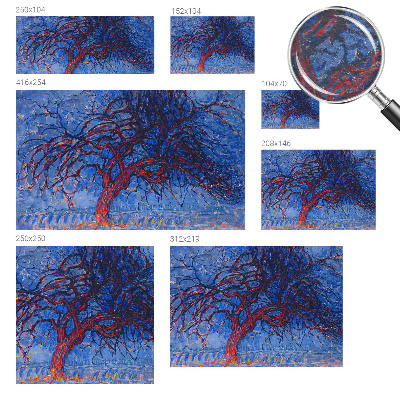 Poster mural panoramique avec un motif d'arbre en flammes