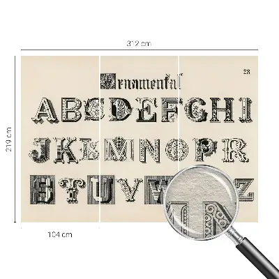 Papier peint chambre moderne avec motif de lettres décoratives