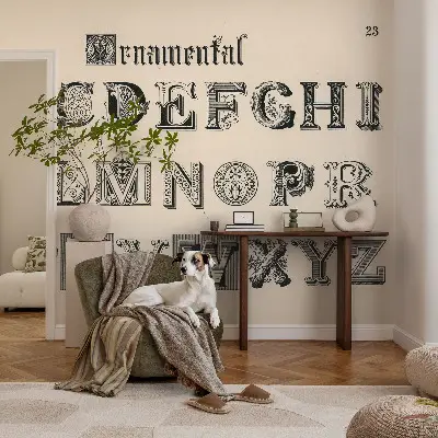 Papier peint photographique sur tissu non tissé Lettres décoratives