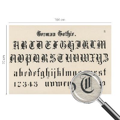 Papier peint panoramique avec motif de lettres gothiques