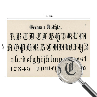 Papier peint panoramique avec motif de lettres gothiques