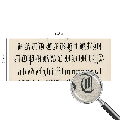 Papier peint panoramique avec motif de lettres gothiques