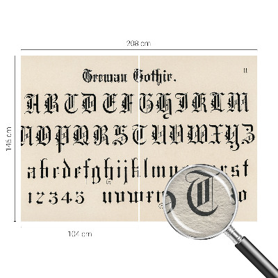 Papier peint panoramique avec motif de lettres gothiques