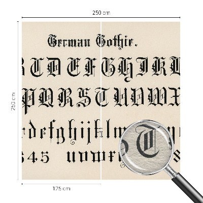 Papier peint panoramique avec motif de lettres gothiques