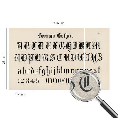 Papier peint panoramique avec motif de lettres gothiques