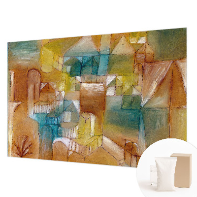 Papier peint panoramique intissé avec un motif de structures géométriques