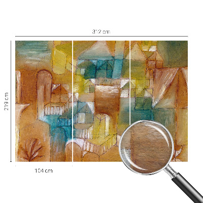 Papier peint panoramique intissé avec un motif de structures géométriques