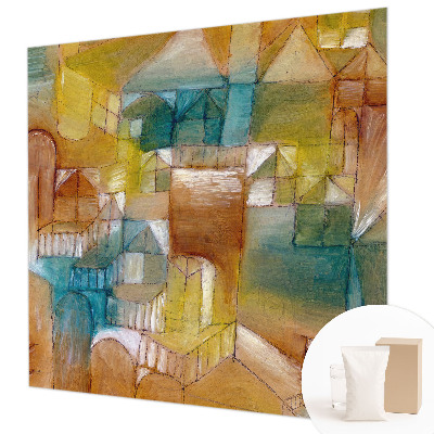 Papier peint panoramique intissé avec un motif de structures géométriques